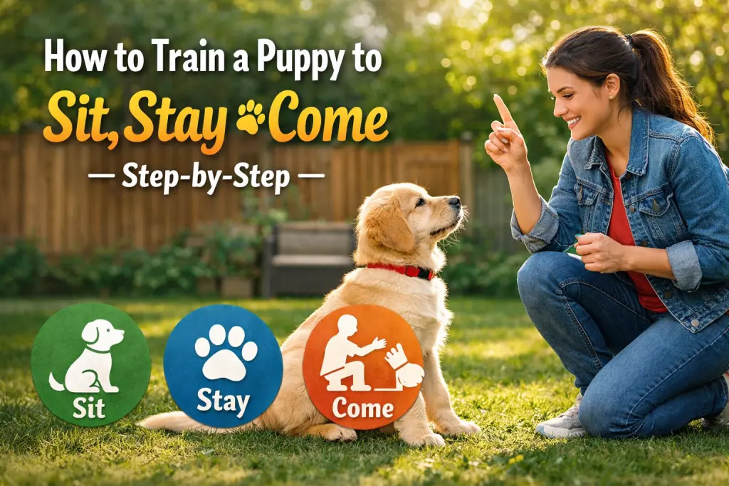 How to Train a Puppy to Sit, Stay & Come — Step-by-Step